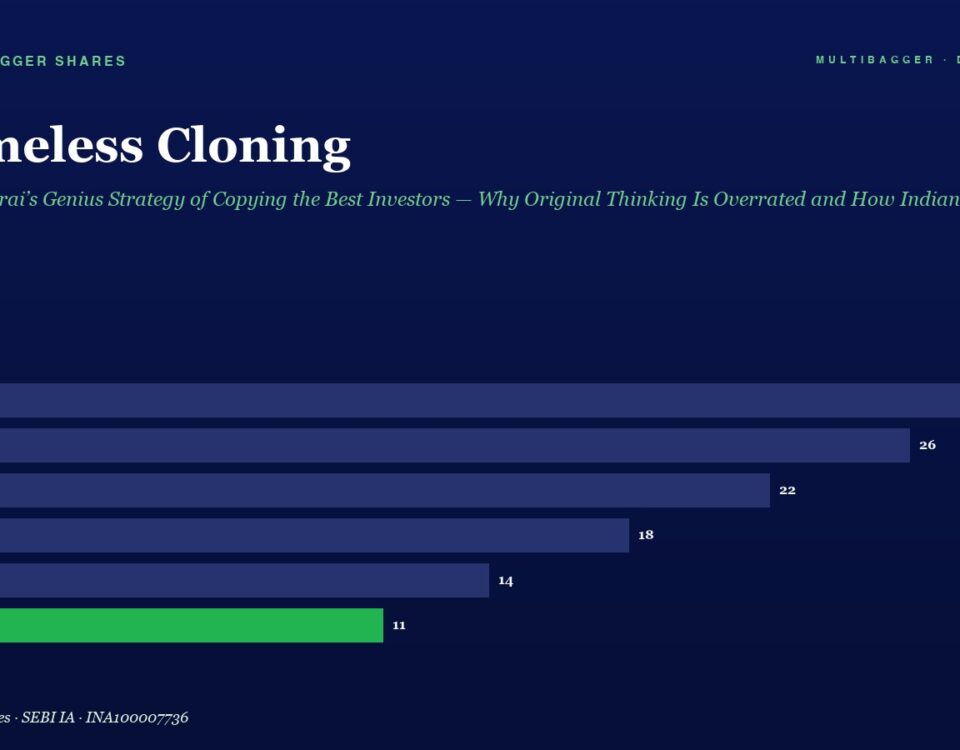 Infographic header with title 'Shameless Cloning' and subtitle, plus a horizontal bar chart showing yearly values from FY20 to FY25 (28, 26, 22, 18, 14, 11) in a dark blue theme.