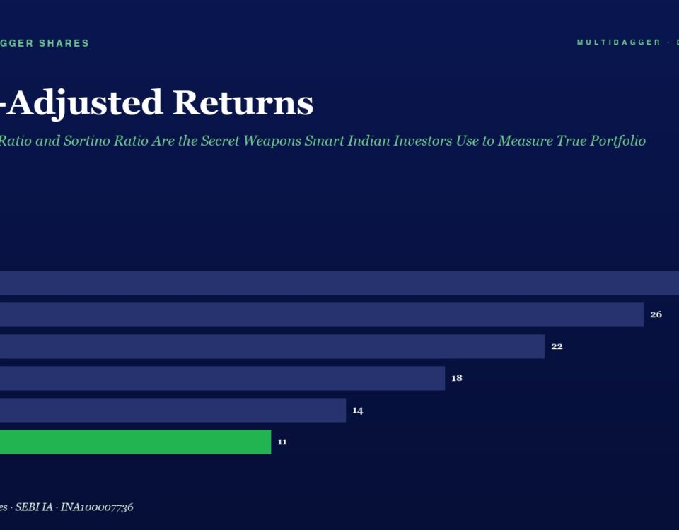Infographic: Risk-Adjusted Returns with a stacked bar chart showing FY20–FY25 values, ending with FY25 at 11 (green bar).
