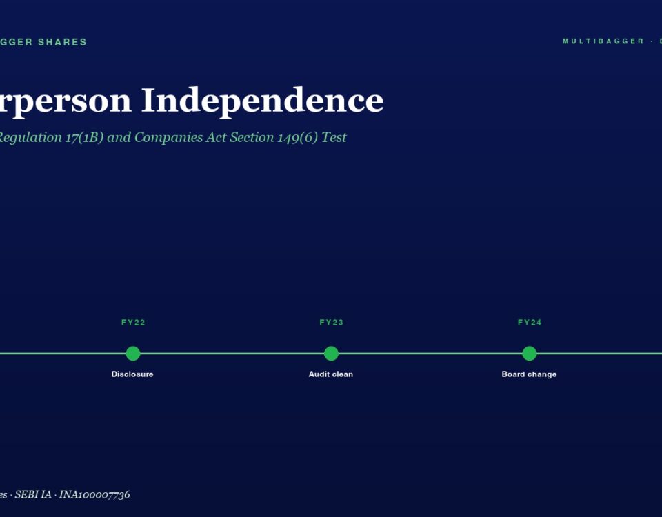 Hero header: 'Chairperson Independence' with a green milestone timeline from FY21 to FY25 (Complaince to All boxes).