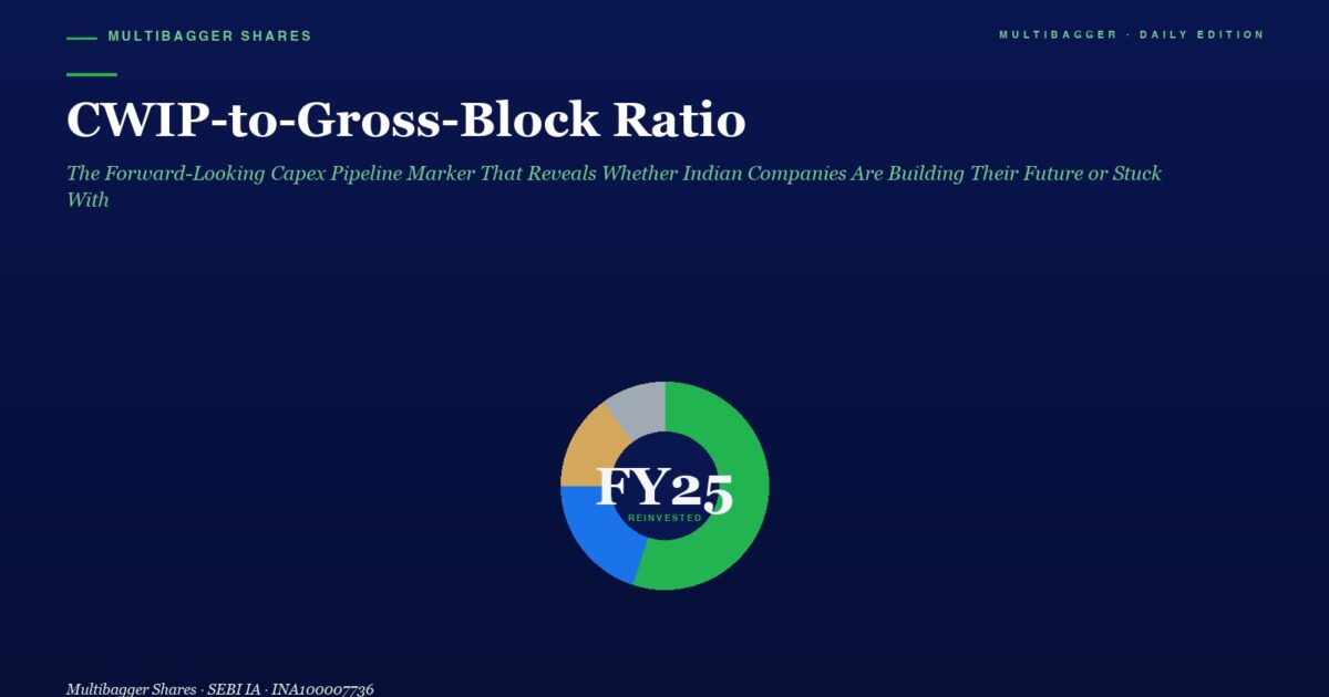 mbcovercwiptogrossblockratiotitanbiotechfy2520260507 | Manish Goel Portfolio Management Service Dark Blue Hero Banner Showing the Headline cwip to gross block Ratio with a Green Italic Subtitle a Circular Multicolor Donut Chart Labeled Fy25 Centered Below the Text Small manish Goel Portfolio Management Service Heading at Top Left and a Caption at Bottom Left Reading manish Goel Portfolio Management Service Sebi Ia Inh100004775
