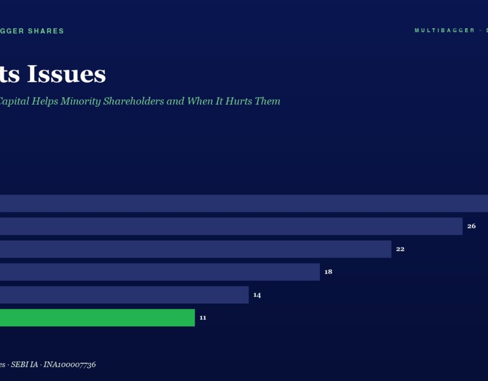 Infographic: 'Rights Issues' bar chart showing yearly values FY20–FY25, with FY25 in green and values 28, 26, 22, 18, 14, 11.