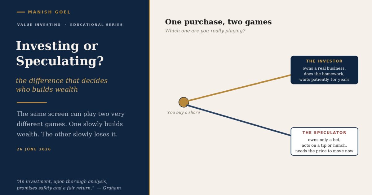 Investing or speculating the difference that decides who builds wealth | Manish Goel Portfolio Management Service Investing or Speculating the Difference That Decides Who Builds Wealth