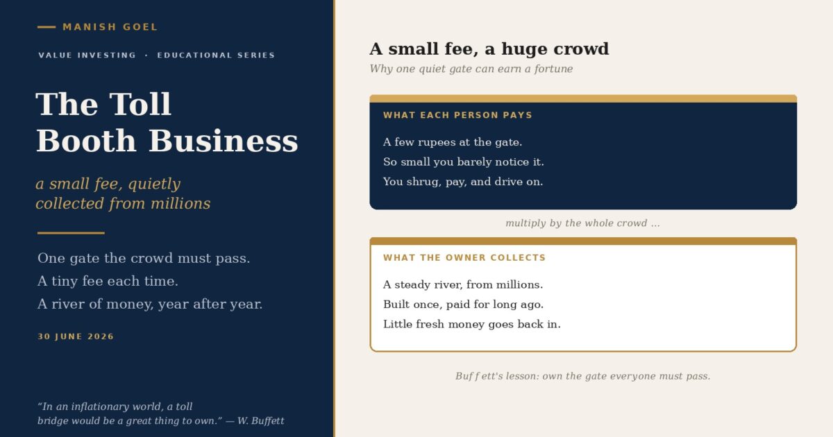 The toll booth business why some companies quietly collect a small fee from a huge crowd | Manish Goel Portfolio Management Service the Toll Booth Business Why Some Companies Quietly Collect a Small Fee from a Huge Crowd