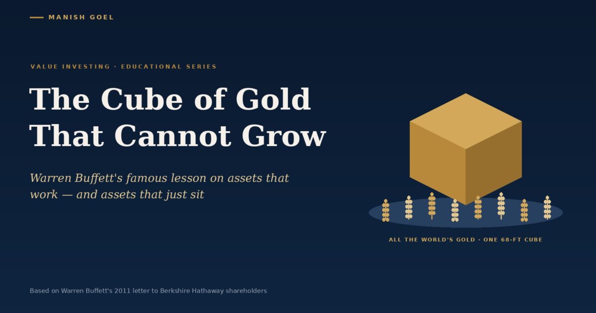 The Cube of Gold That Cannot Grow cover | Manish Goel Portfolio Management Service the Cube of Gold That Cannot Grow Cover