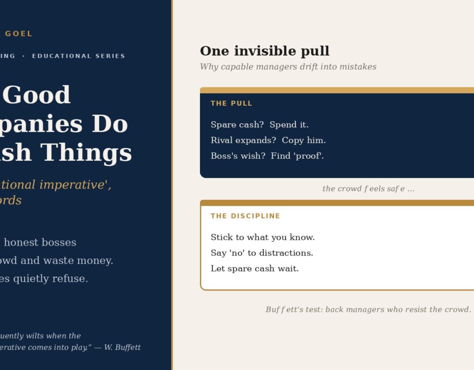 Why good companies do foolish things: Warren Buffett's institutional imperative in plain English
